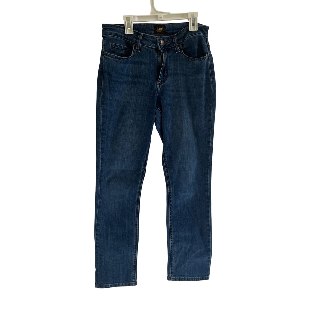 Lee Womens Straight Leg Jeans Medium Wash Stretch Size 6 Medium 103522095 - 102